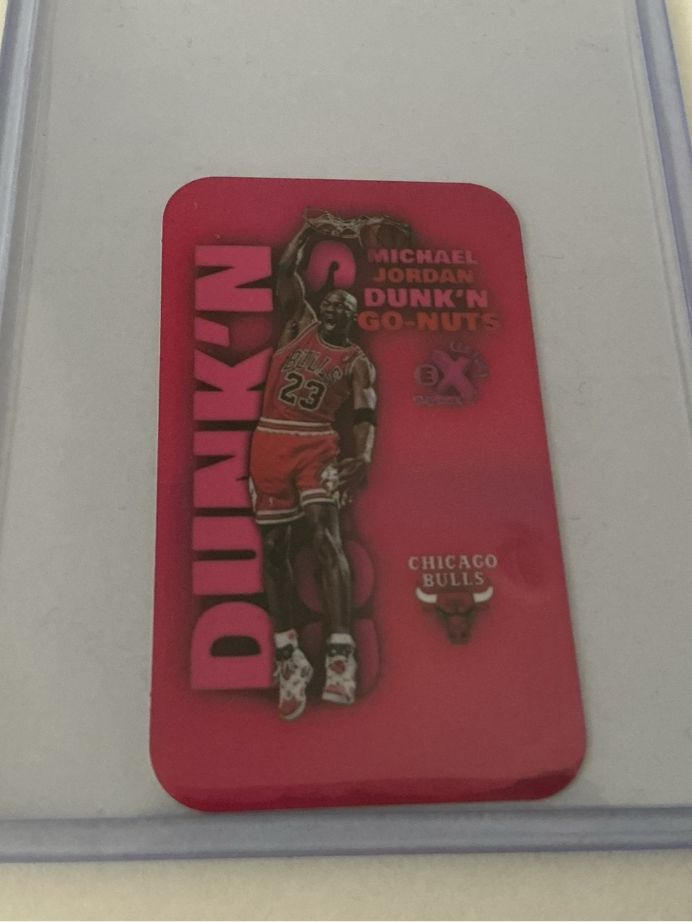 1998-99 Skybox EX Michael Jordan Dunk N Go Nuts Mini Holo Refractor Tobacco Card - Picture 2 of 5